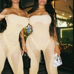 Poster Girl Tan jumpsuit one size fits all